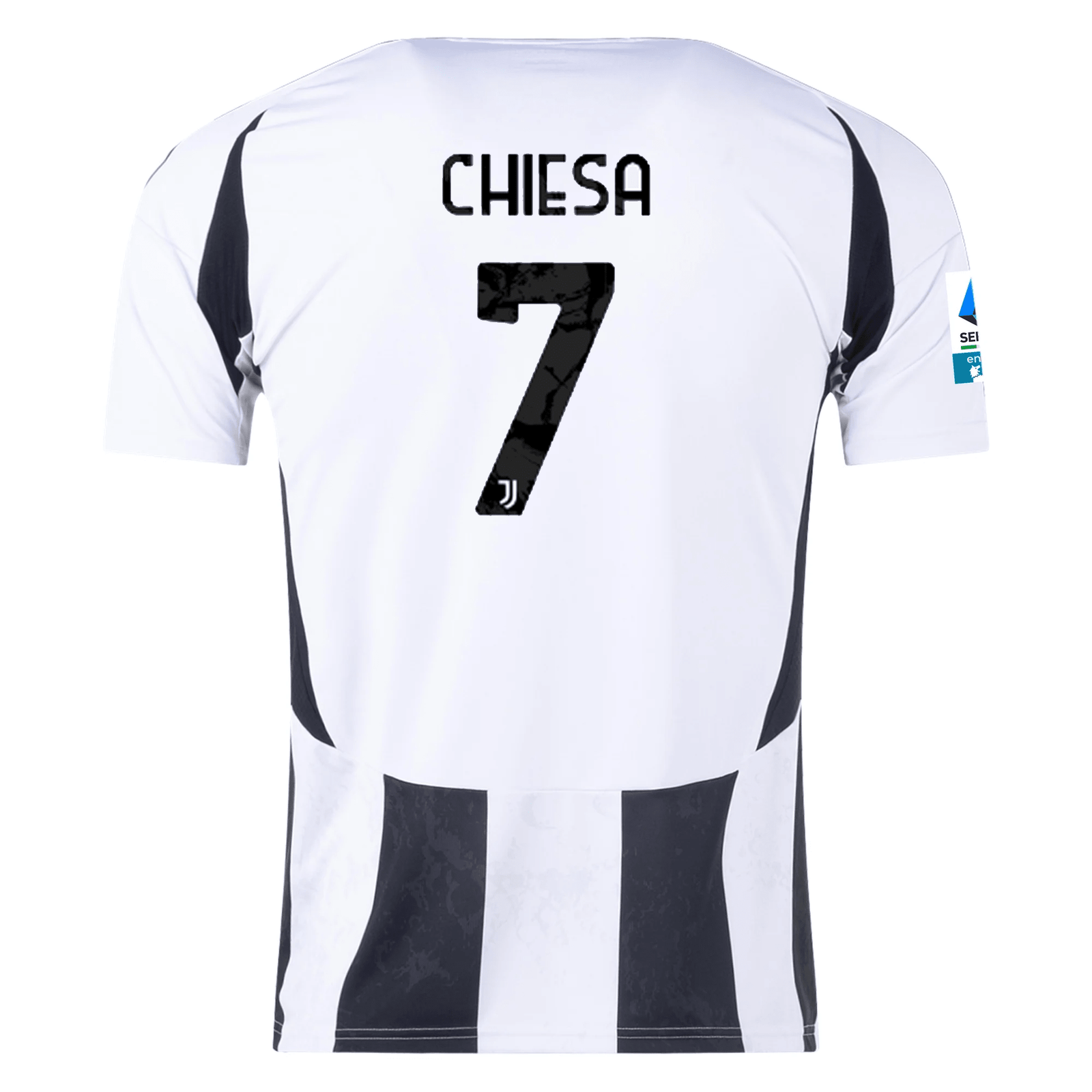adidas Juventus Federico Chiesa Home Jersey w/ Serie A Patch 24/25 (White/Black) | SoccerWearhouse