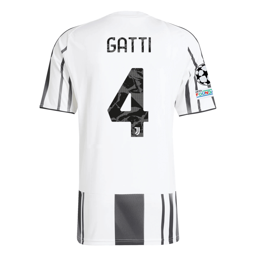 adidas Juventus Gatti Home Jersey w/ Champions League Patches 25/26 (W