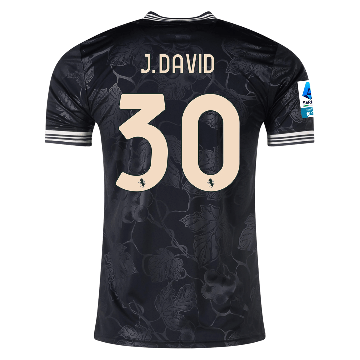 adidas Juventus Jonathan David Third Jersey w/ Serie A Patch 25/26 (Black) | SoccerWearhouse