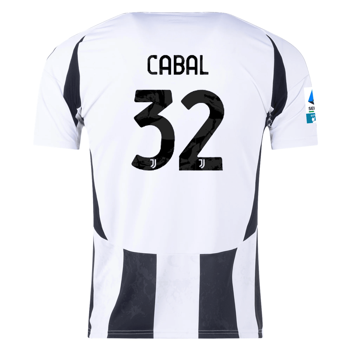 adidas Juventus Juan Cabal Home Jersey w/ Serie A Patch 24/25 (White/Black) | SoccerWearhouse