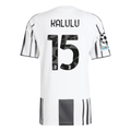 adidas Juventus Kalulu Home Jersey w/ Champions League Patches 25/26 (White/Black/Pink)