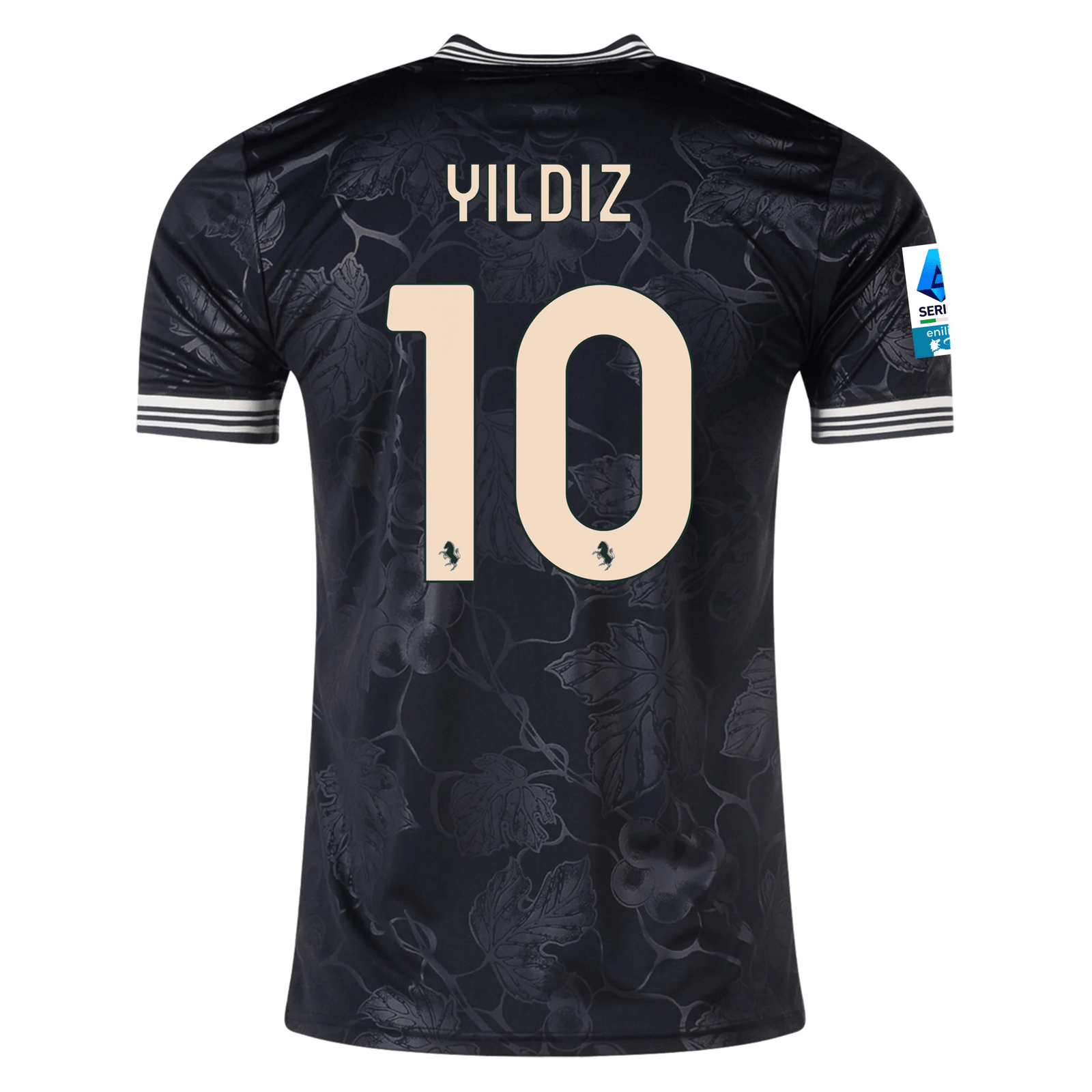 adidas Juventus Kenan Yildiz Third Jersey w/ Serie A Patch 25/26 (Black) | SoccerWearhouse