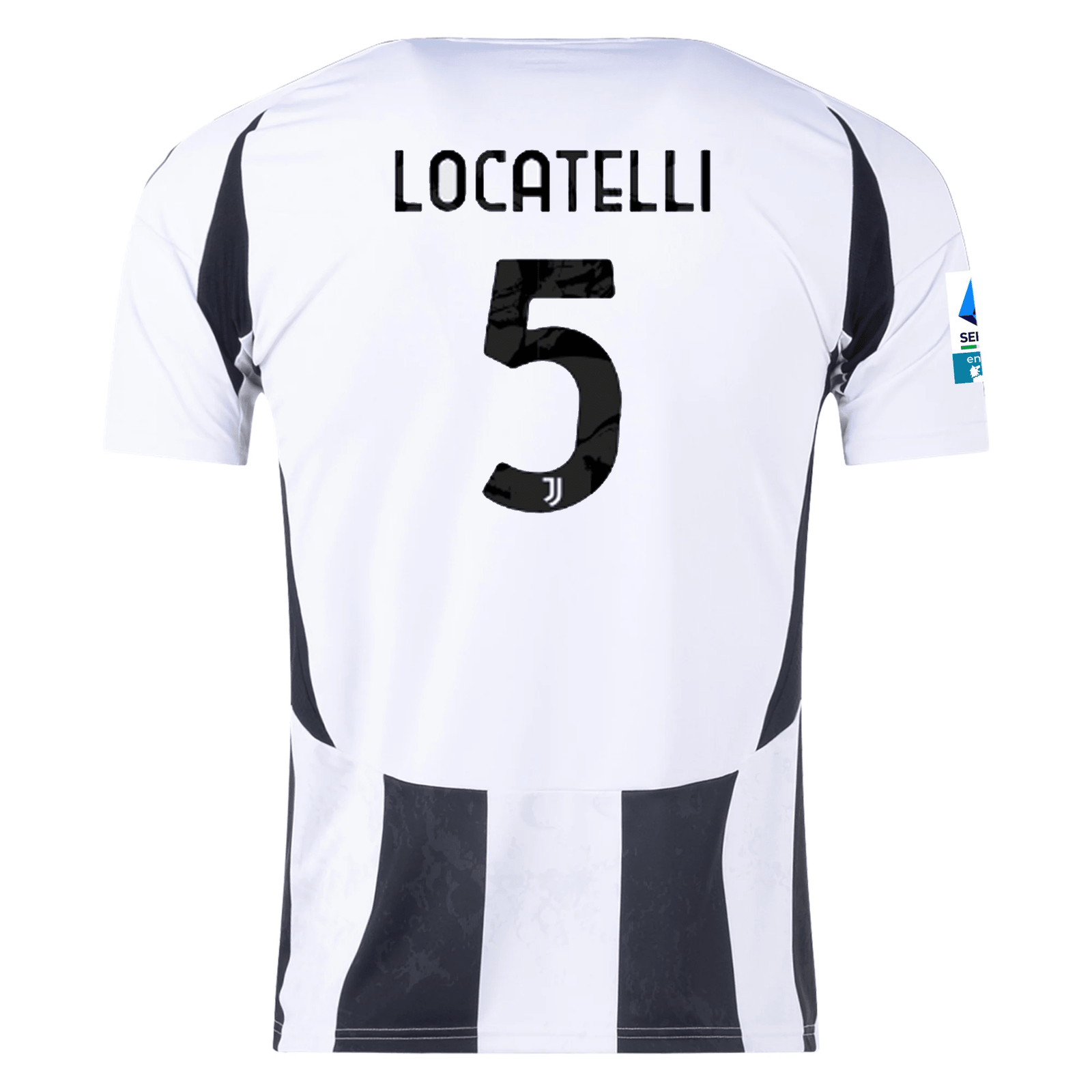 adidas Juventus Manuel Locatelli Home Jersey w/ Serie A Patch 24/25 (White/Black) | SoccerWearhouse