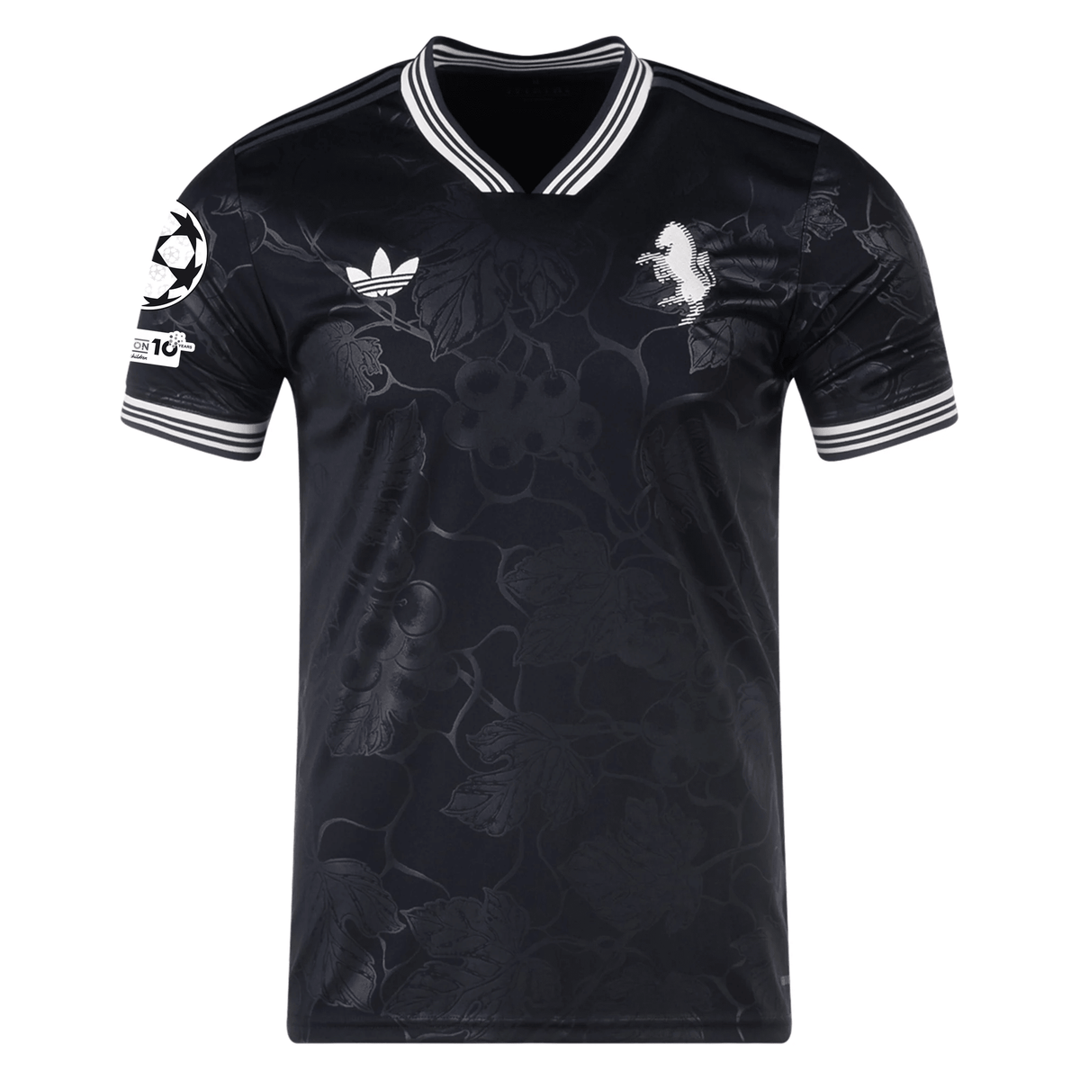 adidas Juventus Third Jersey w/ Champions League Patches 25/26 (Black) | SoccerWearhouse