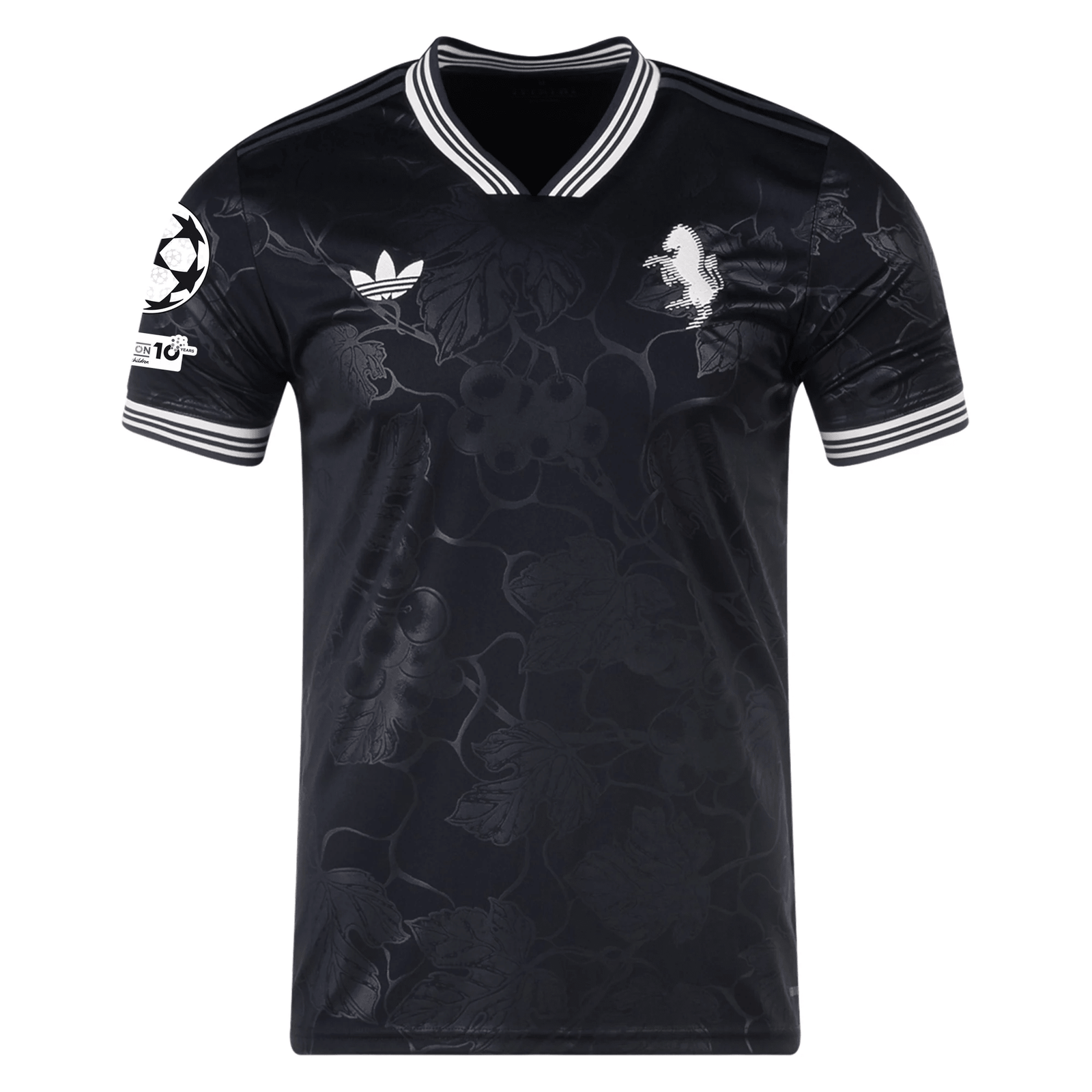 adidas Juventus Third Jersey w/ Champions League Patches 25/26 (Black) | SoccerWearhouse