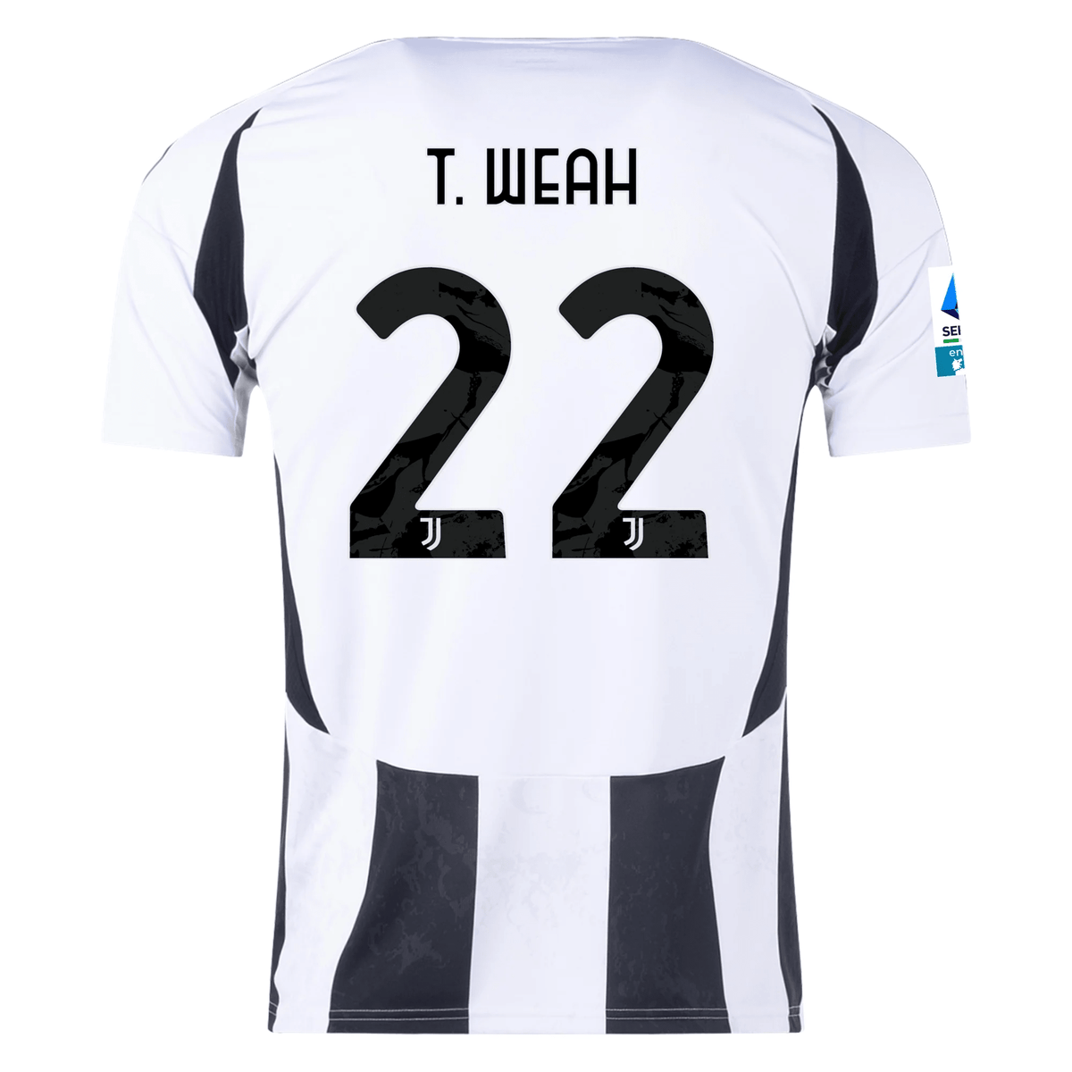 adidas Juventus Timothy Weah Home Jersey w/ Serie A Patch 24/25 (White/Black) | SoccerWearhouse