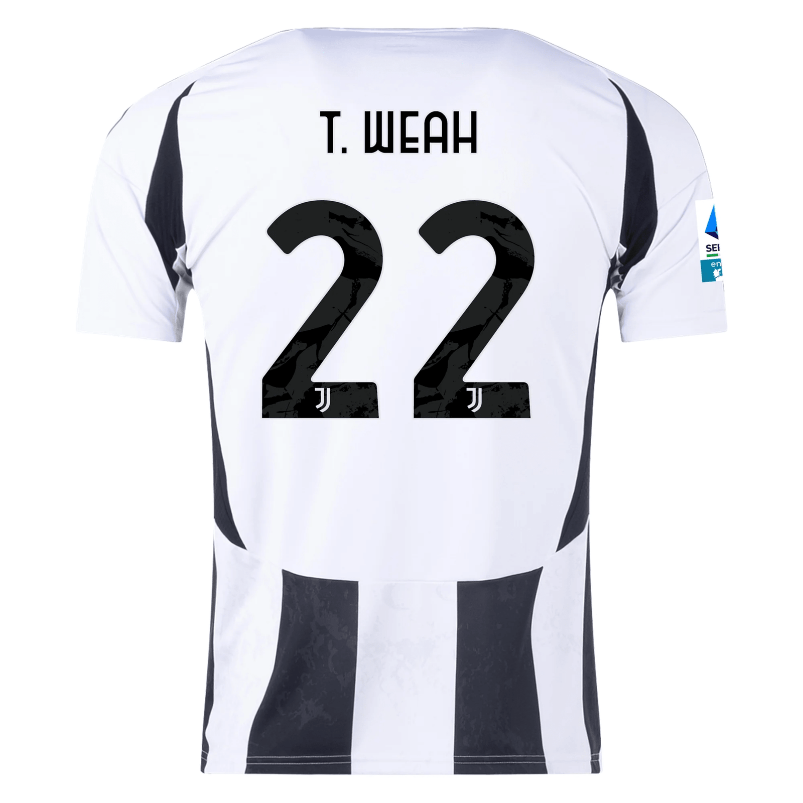 adidas Juventus Timothy Weah Home Jersey w/ Serie A Patch 24/25 (White/Black) | SoccerWearhouse