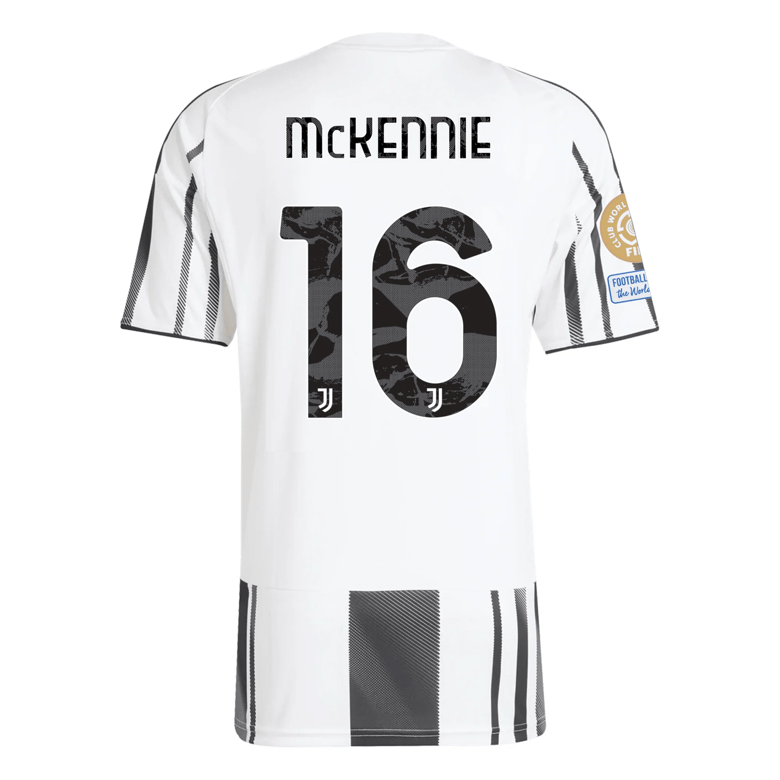 adidas Juventus Weston McKennie Home Jersey w/ Club World Cup Patches 25/26 (White/Black/Pink) | SoccerWearhouse