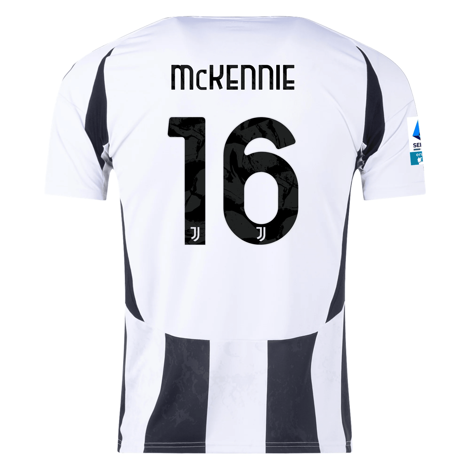 adidas Juventus Weston McKennie Home Jersey w/ Serie A Patch 24/25 (White/Black) | SoccerWearhouse