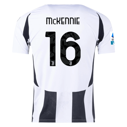 adidas Juventus Weston McKennie Home Jersey w/ Serie A Patch 24/25 (White/Black) - M
