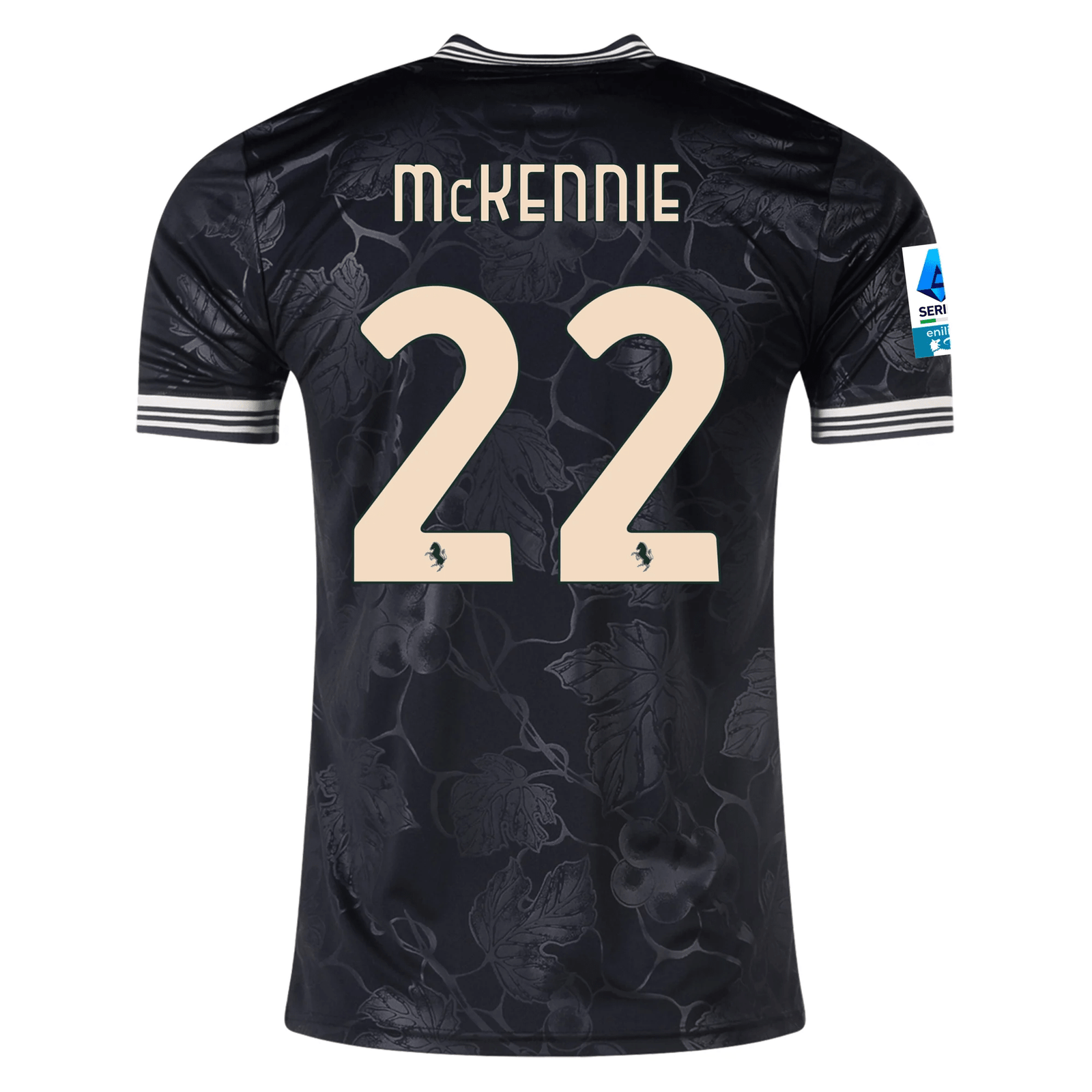 adidas Juventus Weston McKennie Third Jersey w/ Serie A Patch 25/26 (Black) | SoccerWearhouse
