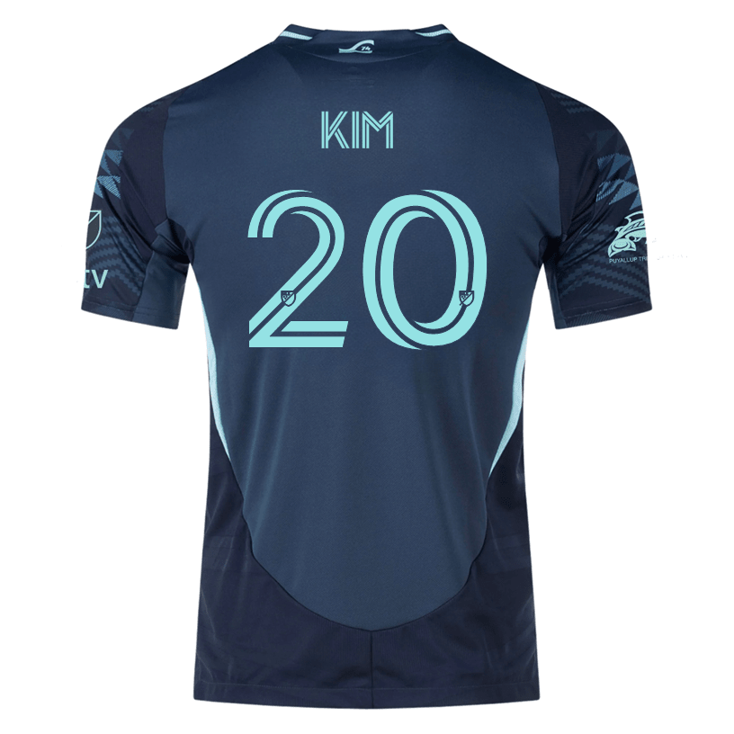 adidas K. Kim Andrade Sounders Authentic Away Jersey 25/26 w/ MLS Patches & Sponsor (Aura Ink) | SoccerWearhouse