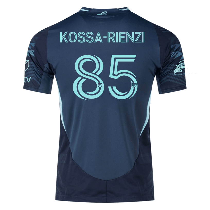 adidas K. Kossa - Rienzi Andrade Sounders Authentic Away Jersey 25/26 w/ MLS Patches &amp; Sponsor (Aura Ink) | SoccerWearhouse