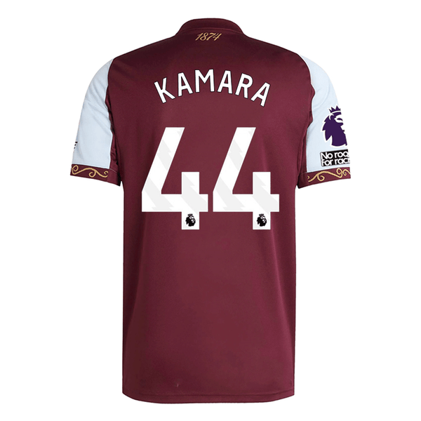  Aston Villa ユニフォーム adidas Kamara Men's Aston Villa Home Jersey 25/26 w/ NRFR + EPL Patche