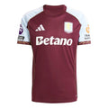 adidas Men's Aston Villa Home Jersey 25/26 w/ NRFR + EPL Patches (Maroon/Blue)