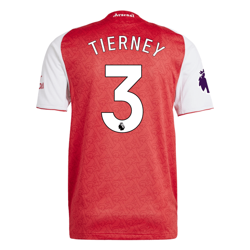 adidas Kieran Tierney Arsenal FC Authentic Home Jersey 25/26 w/ EPL Patch (Better Scarlet/White) | SoccerWearhouse