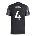 adidas Konsa Men's Aston Villa 25/26 Away Jersey w/ EPL + NRFR Patches (Black/Global Blue)