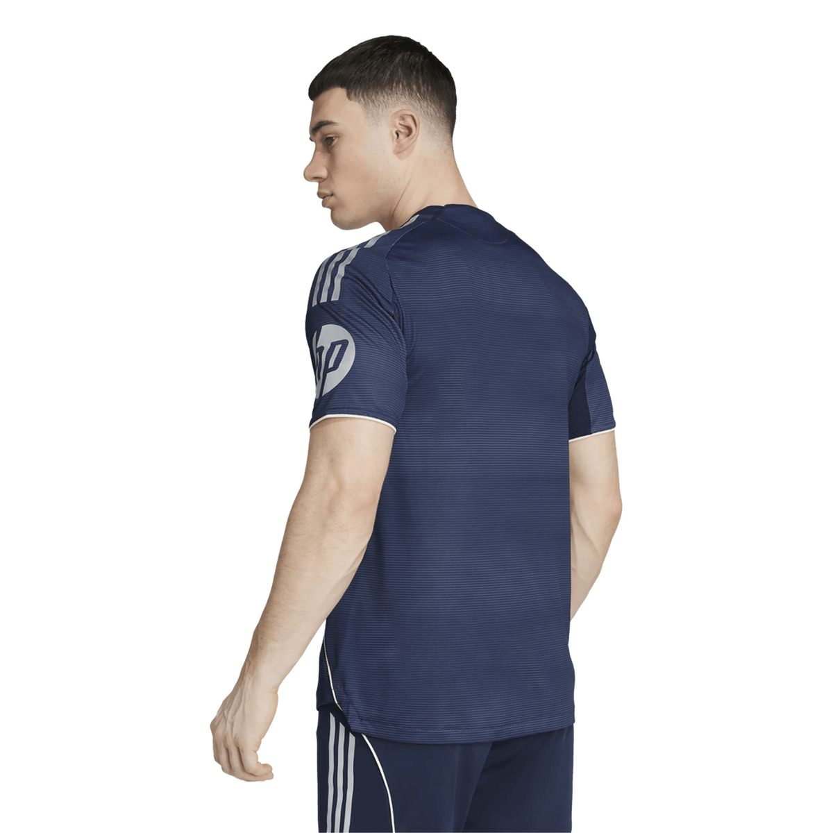 adidas Kylian Mbappe Real Madrid Authentic Away Jersey 25/26 w/ Champions League Patches (Legend Ink) | SoccerWearhouse