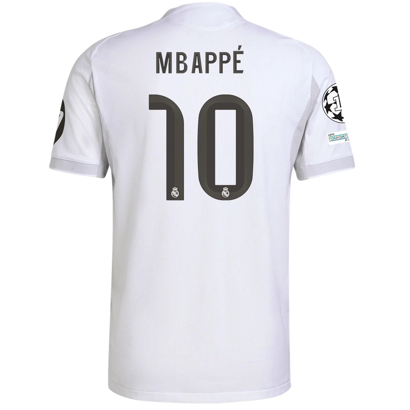 adidas Kylian Mbappe Real Madrid Authentic Home Jersey 25/26 w/ Champions League Patches (White) | SoccerWearhouse