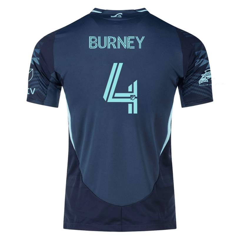 adidas L. Burney Seattle Sounders Authentic Away Jersey 25/26 w/ MLS Patches &amp; Sponsor (Aura Ink) | SoccerWearhouse