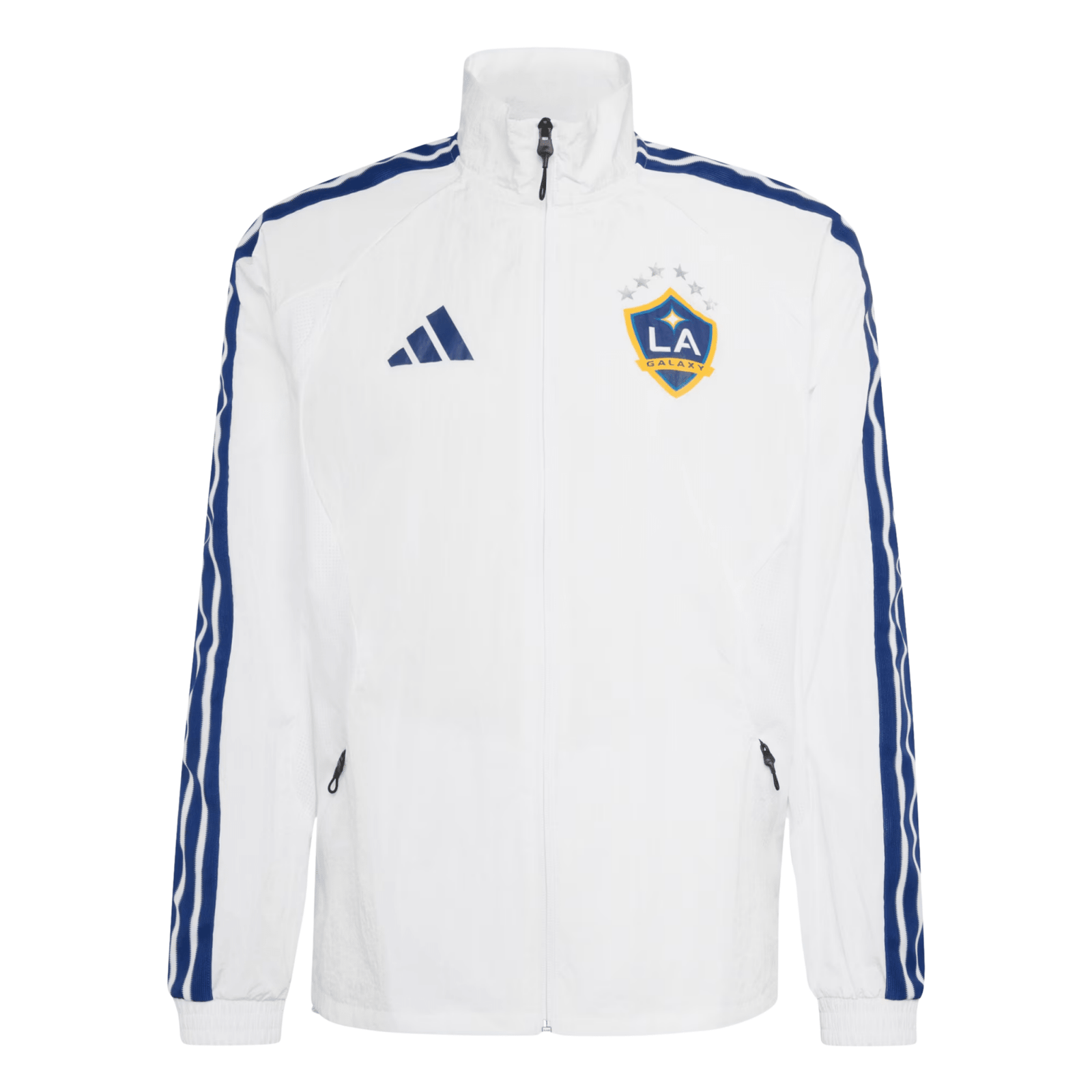 adidas LA Galaxy 26/27 Anthem Jacket (White/Dark Blue) | SoccerWearhouse