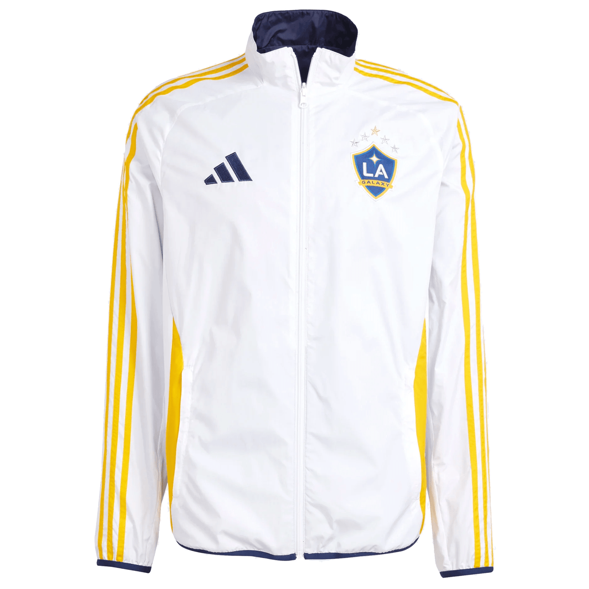 adidas LA Galaxy Anthem Jacket 25/26 (White) | SoccerWearhouse