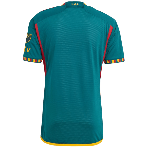 adidas La Galaxy Authentic Away Jersey w/ MLS + Apple TV + Cancer Awareness Patch 23/24 (Green/Yellow) | SoccerWearhouse
