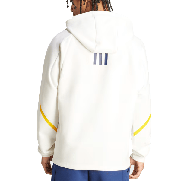 adidas LA Galaxy D4GMD Anthem Hoodie Jacket 2024 (White) | SoccerWearhouse