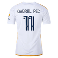 adidas LA Galaxy Gabriel Pec Home Jersey w/ MLS + Apple TV Patches 24/25 (White/Yellow/Navy)