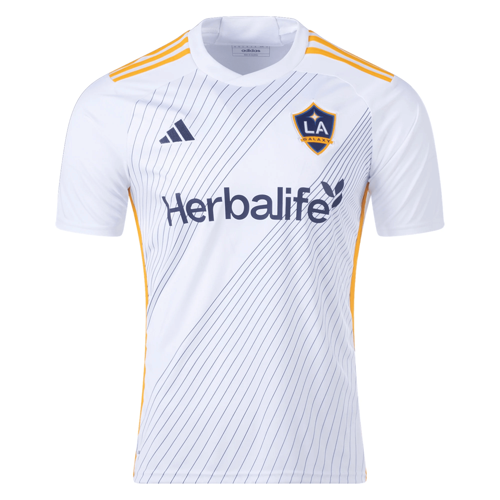 adidas LA Galaxy Home Jersey 24/25 (White/Yellow/Navy) | SoccerWearhouse