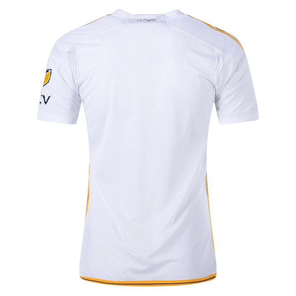 adidas LA Galaxy Home Jersey w/ MLS + Apple TV Patches 24/25 (White/Yellow/Navy) | SoccerWearhouse