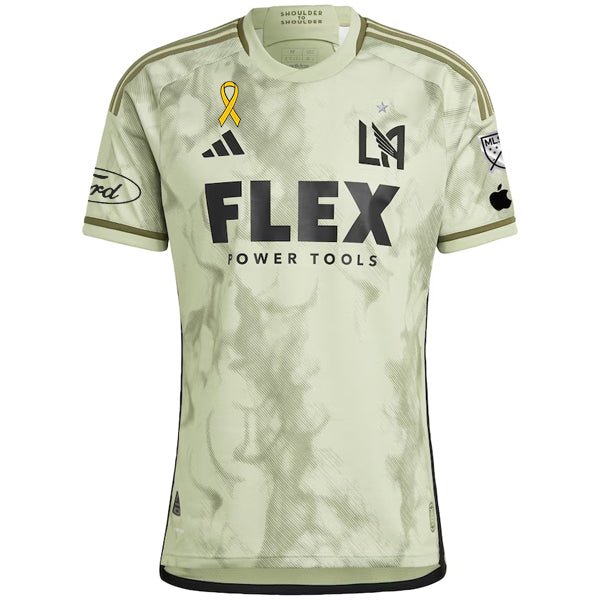 adidas LAFC Authentic Away Jersey 23/24 w/ MLS + Apple + Ford + Childhood Cancer Awareness Patch (Green) | SoccerWearhouse
