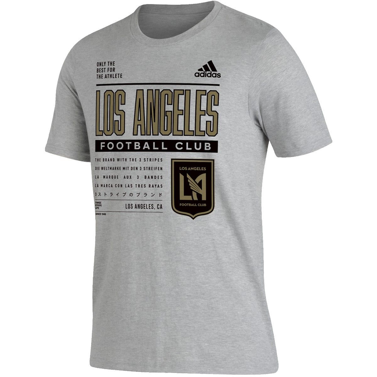 adidas LAFC Pregame T-Shirt (Grey/Gold) | SoccerWearhouse