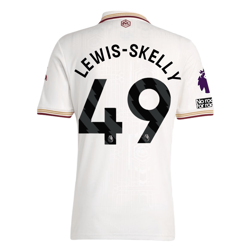 adidas Lewis Skelly Men's Arsenal FC Third Jersey 25/26 w/ NRFR + EPL Patches (White/Burgundy) | SoccerWearhouse