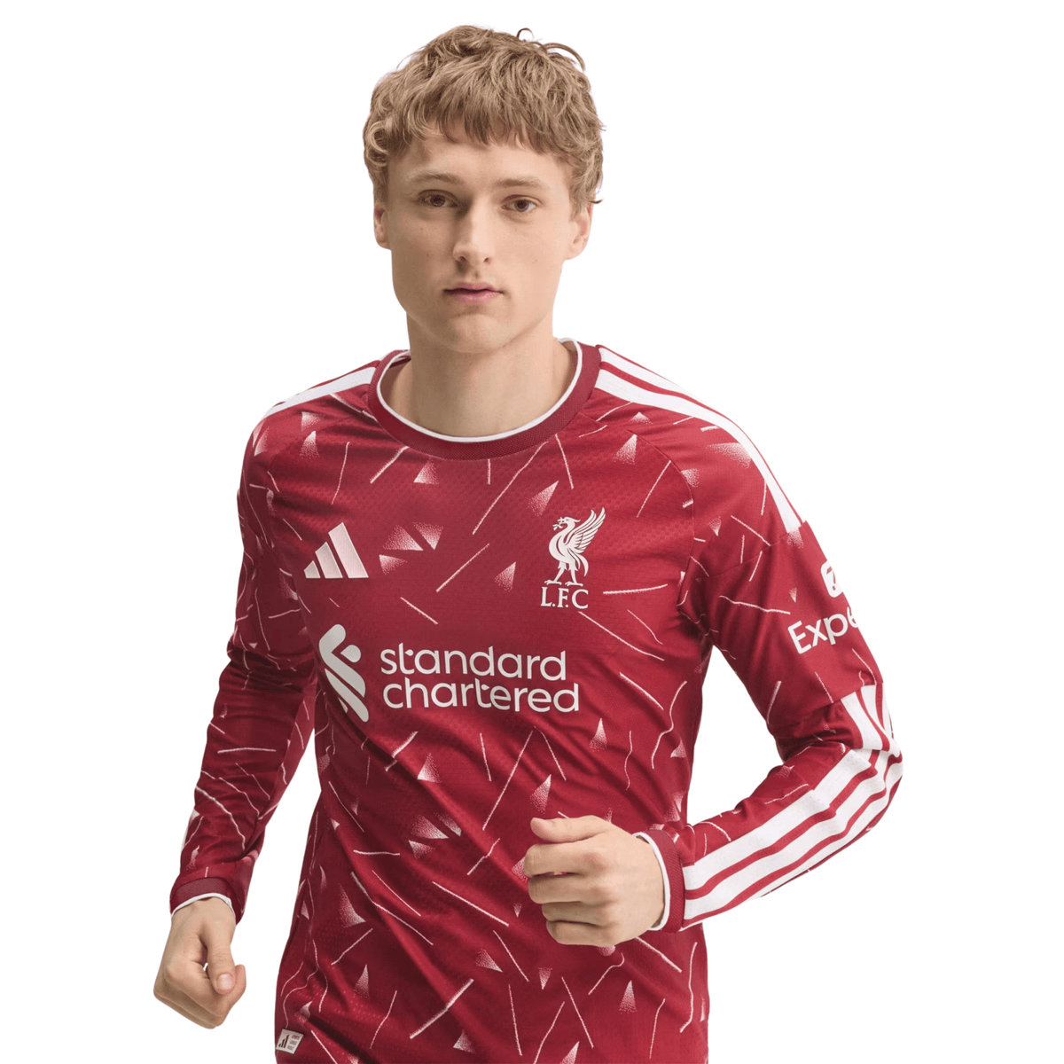 adidas Liverpool Authentic Long Sleeve Home Jersey 26/27 (Red) | SoccerWearhouse