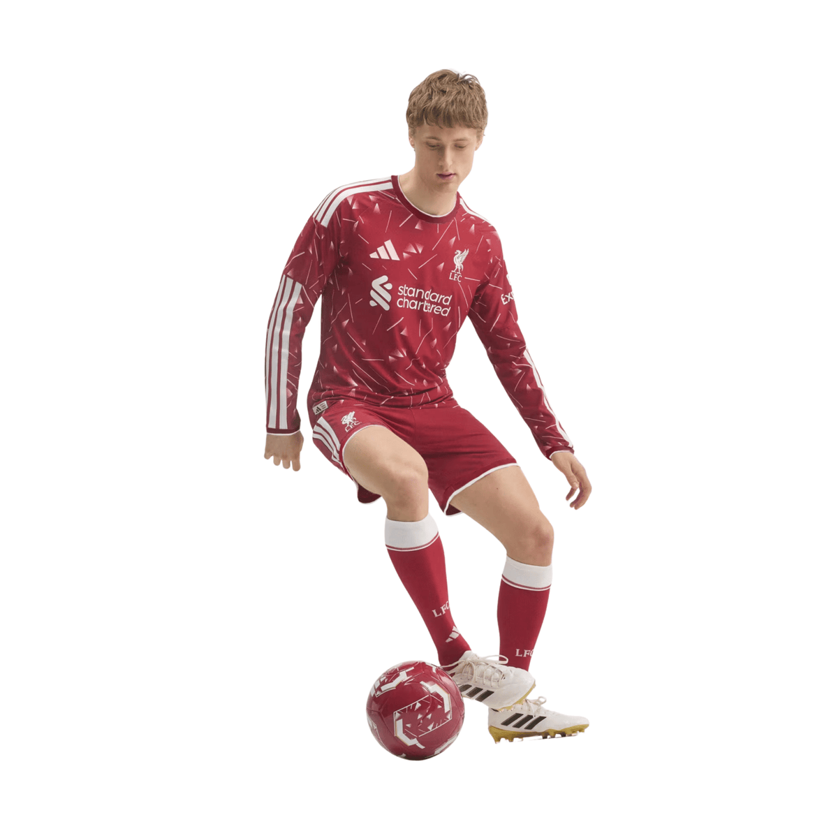 adidas Liverpool Authentic Long Sleeve Home Jersey 26/27 (Red) | SoccerWearhouse