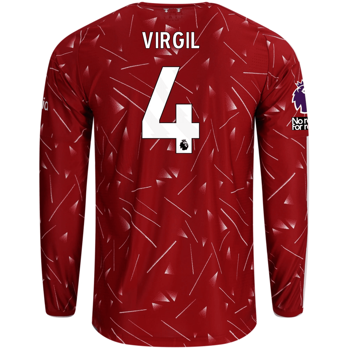 adidas Liverpool Authentic Virgil van Dijk Long Sleeve Home Jersey w/ EPL + No Room For Racism Patches 26/27 (Red) | SoccerWearhouse
