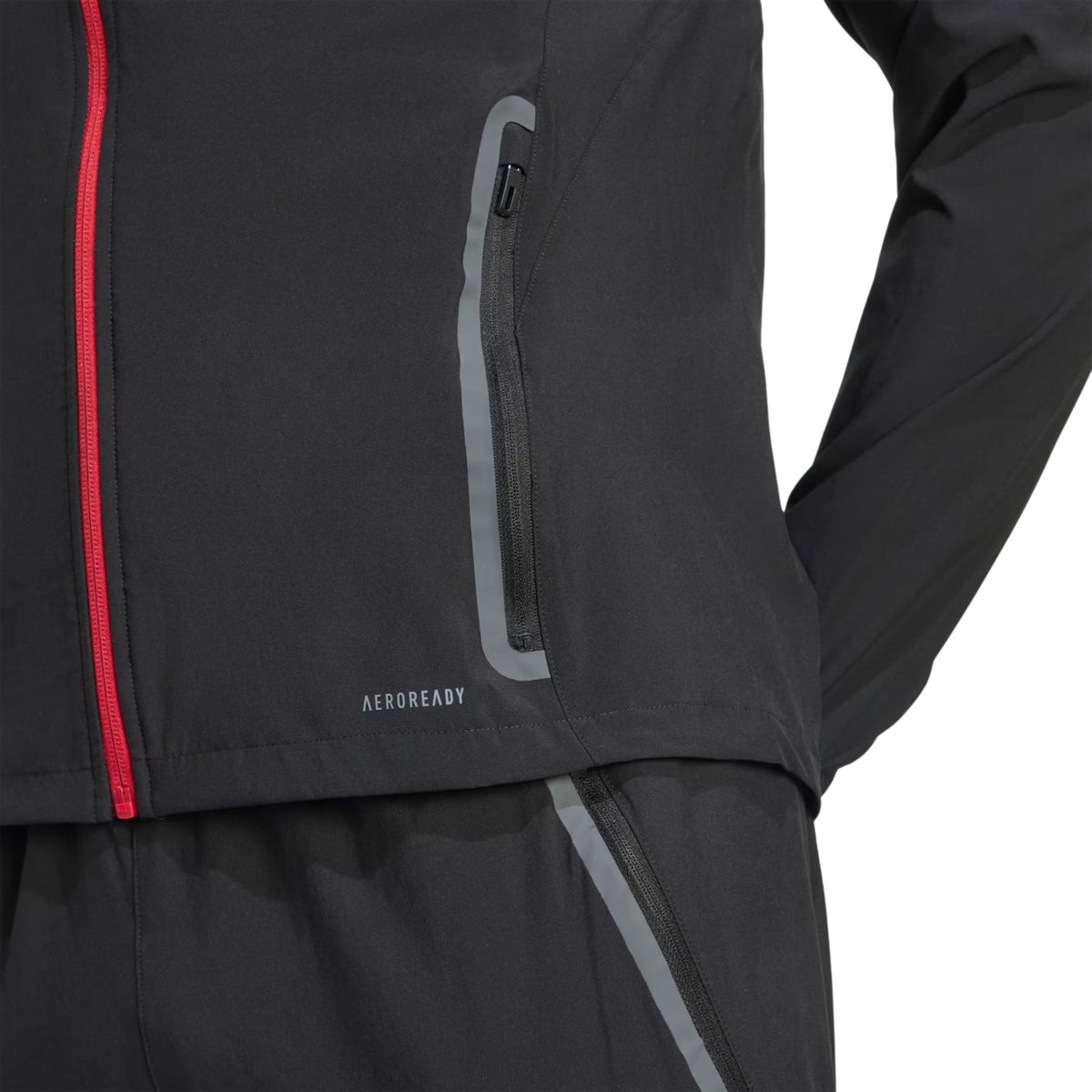 adidas Liverpool FC 25/26 VIS Tech Travel Jacket (Black/Red) | SoccerWearhouse