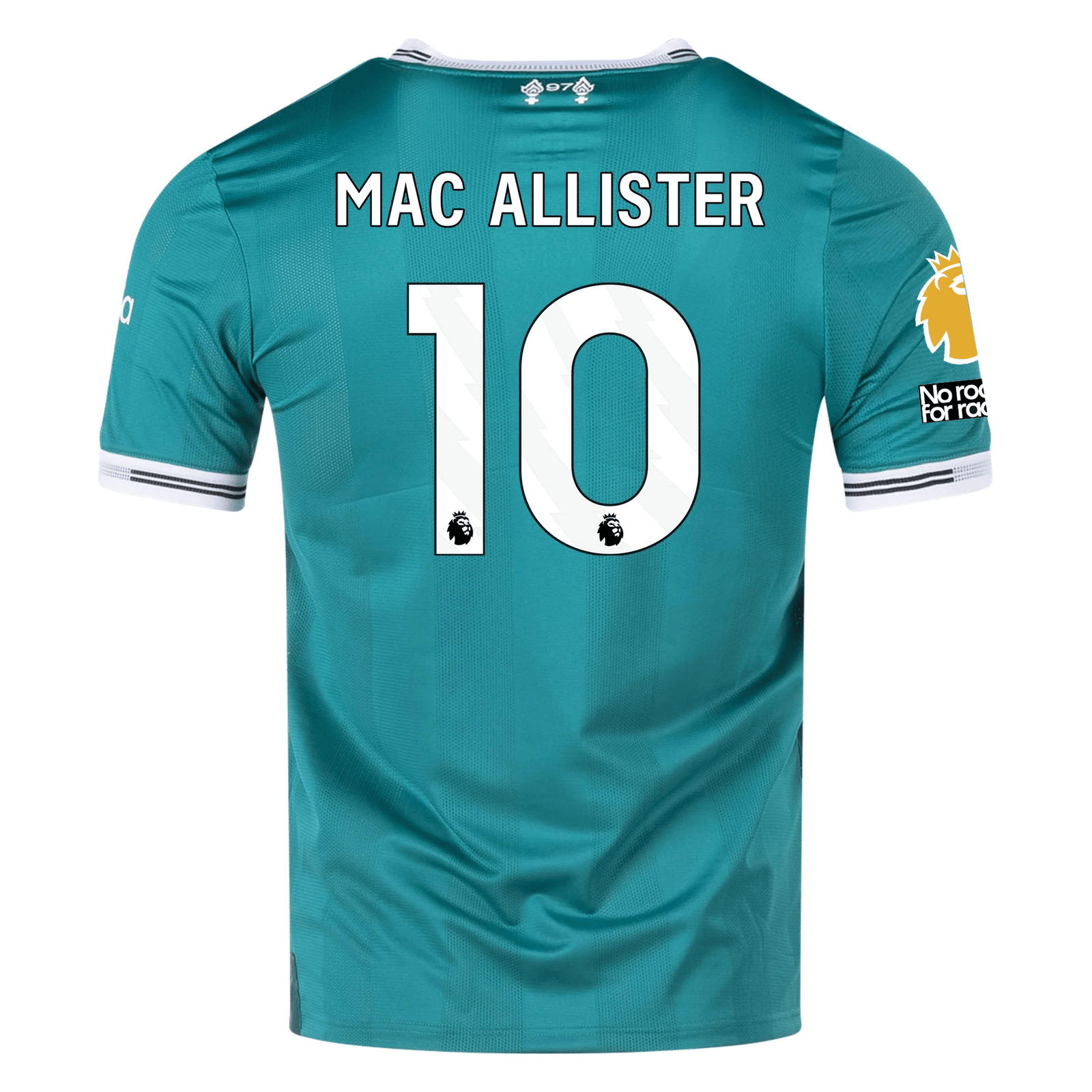adidas Liverpool FC Authentic Alexis Mac Allister Third Jersey w/ EPL + No Room For Racism Patches 25/26 (Sea Green) | SoccerWearhouse