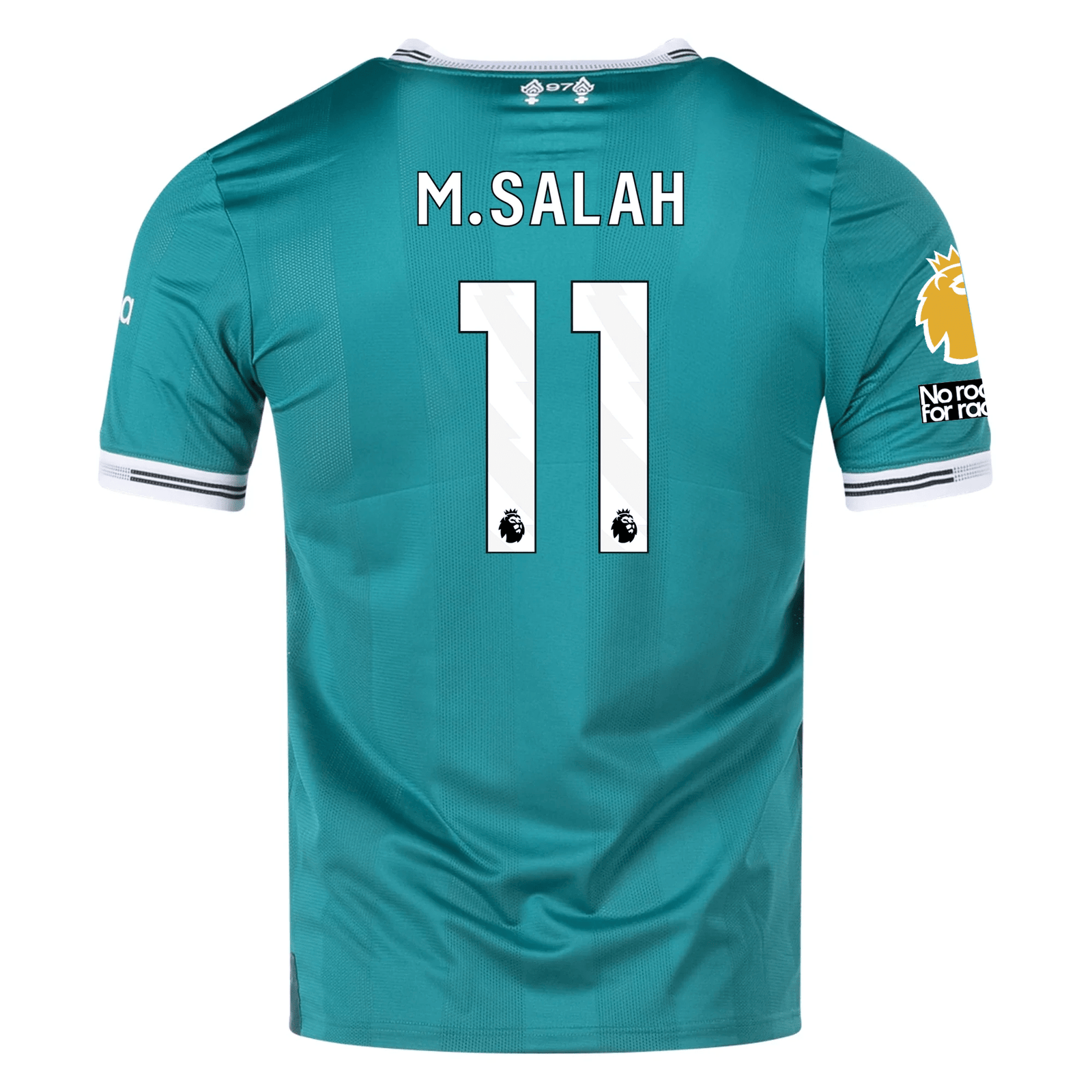 adidas Liverpool FC Authentic Mohamed Salah Third Jersey w/ EPL + No Room For Racism Patches 25/26 (Sea Green) | SoccerWearhouse