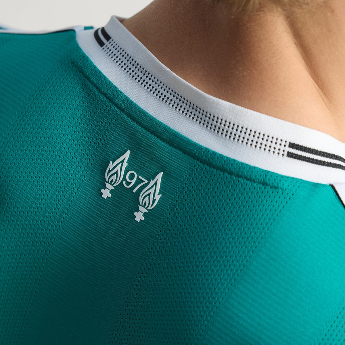 adidas Liverpool FC Authentic YNWA Third Jersey w/ EPL + No Room For Racism Patches 25/26 (Sea Green) | SoccerWearhouse