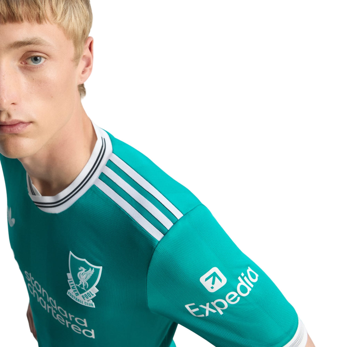 adidas Liverpool FC Authentic YNWA Third Jersey w/ EPL + No Room For Racism Patches 25/26 (Sea Green) | SoccerWearhouse