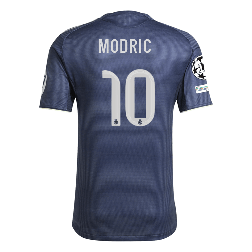 adidas Luka Modric Real Madrid Authentic Away Jersey 25/26 w/ Champions League Patches (Legend Ink | SoccerWearhouse