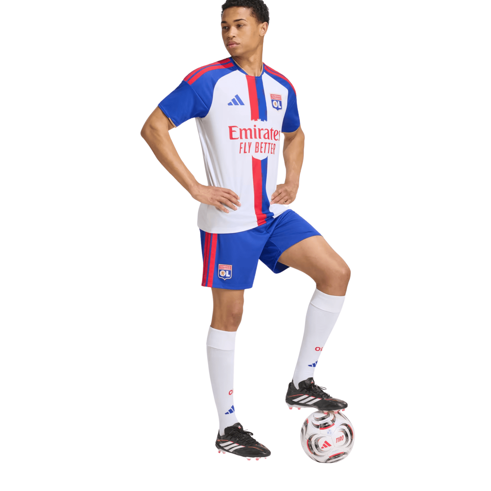 adidas Lyon Home Jersey 26/27 (White/Blue/Red) | SoccerWearhouse