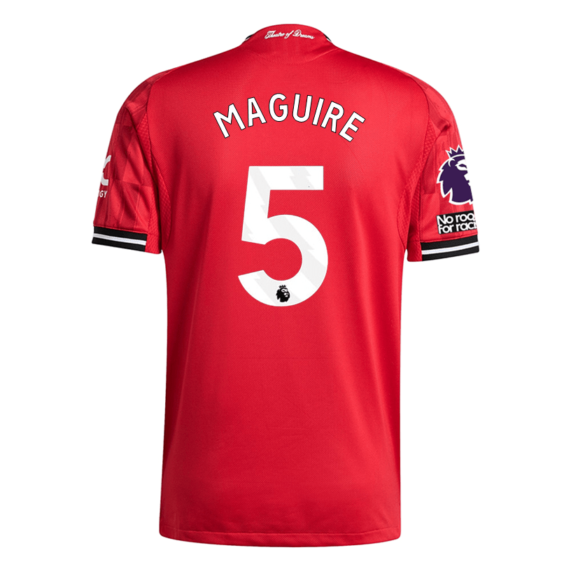adidas Maguire Men's Manchester United Authentic Home Jersey 25/26 w/ NRFR + EPL Patch (Red) | SoccerWearhouse