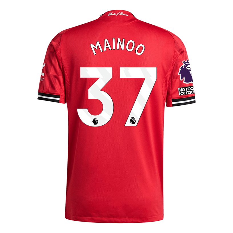 adidas Mainoo Men's Manchester United Authentic Home Jersey 25/26 w/ NRFR + EPL Patch (Red) | SoccerWearhouse