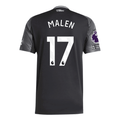 adidas Malen Men's Aston Villa 25/26 Away Jersey w/ EPL + NRFR Patches (Black/Global Blue)