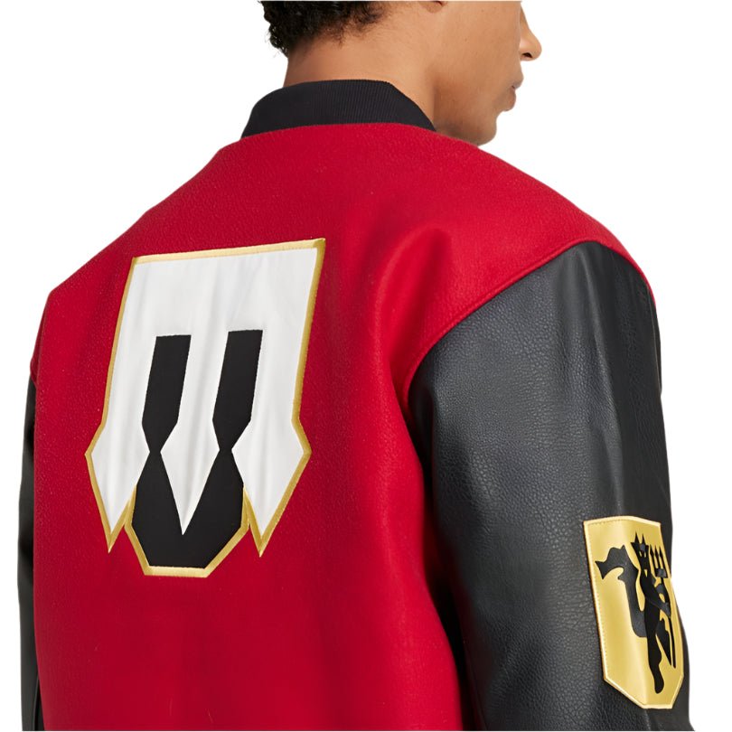 adidas Manchester United 24/25 Letterman Jacket (Red/Black) | SoccerWearhouse