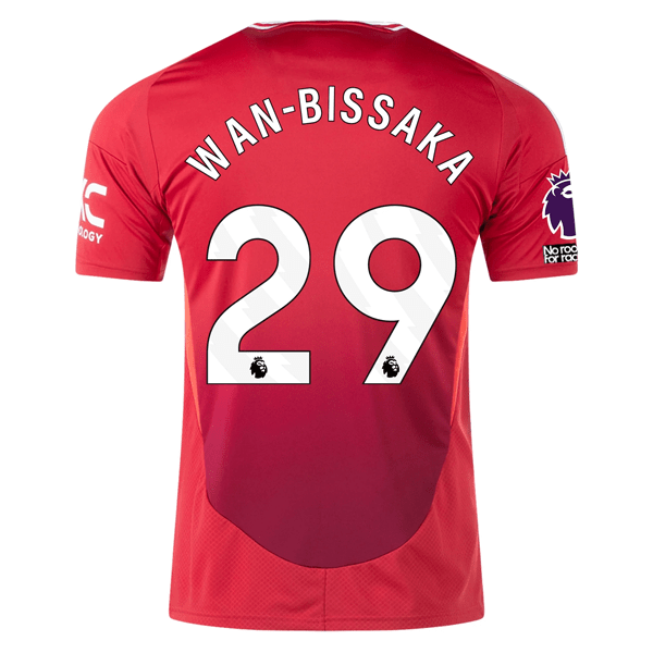 adidas Manchester United Aaron Wan - Bissaka Home Jersey w/ EPL + No Room For Racism 24/25 (MUFC Red) | SoccerWearhouse