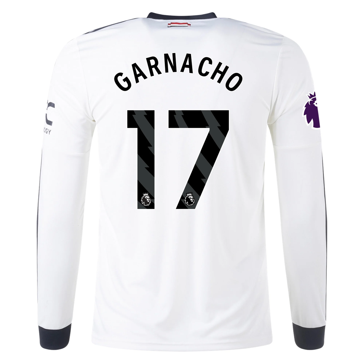 adidas Manchester United Alejandro Garnacho Third Long Sleeve Jersey w/ EPL Patch 24/25 (Off White) | SoccerWearhouse